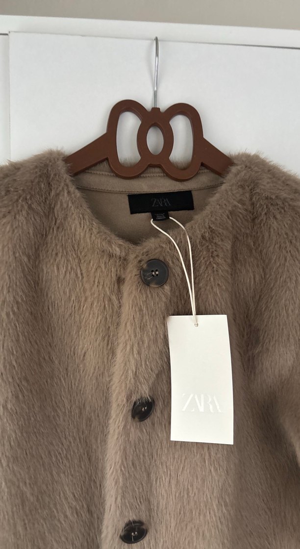 Düğmeli Kahverengi Kadın Yün Ceket - Görsel 4