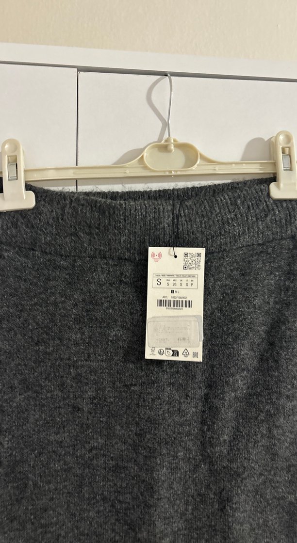 Gri triko etek - Görsel 5