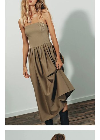 Hali straplez  Uzun Elbise - Görsel 4