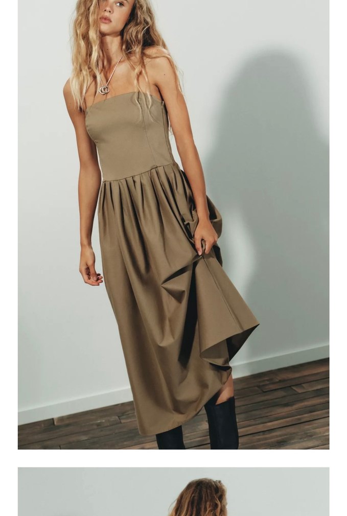 Hali straplez  Uzun Elbise - Görsel 4