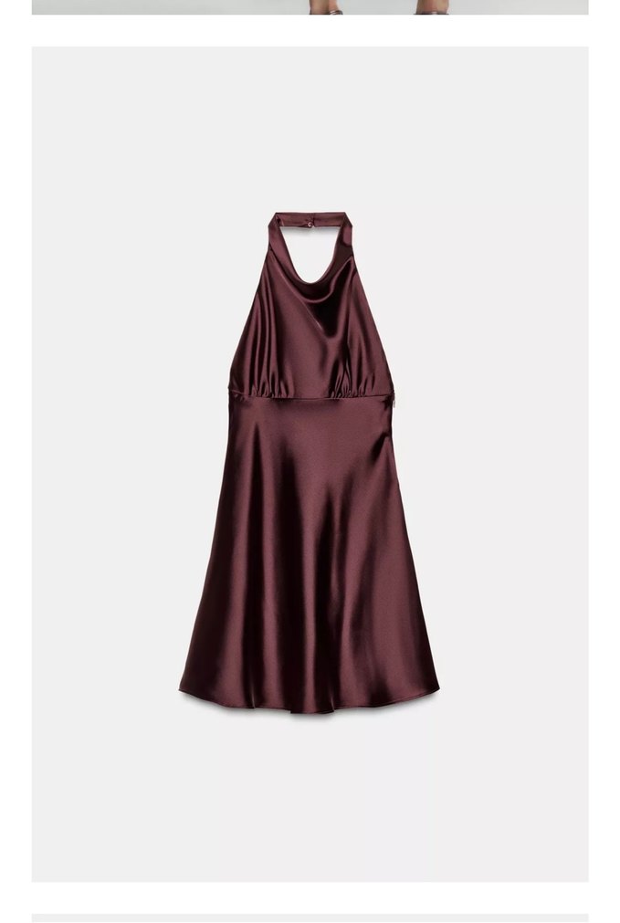 Bordo Mini Drapeli Yaka Detaylı Kokteyl Elbise - Görsel 3