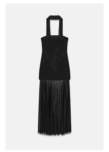 Siyah Straplez Uzun Kadın Elbise - Görsel 3