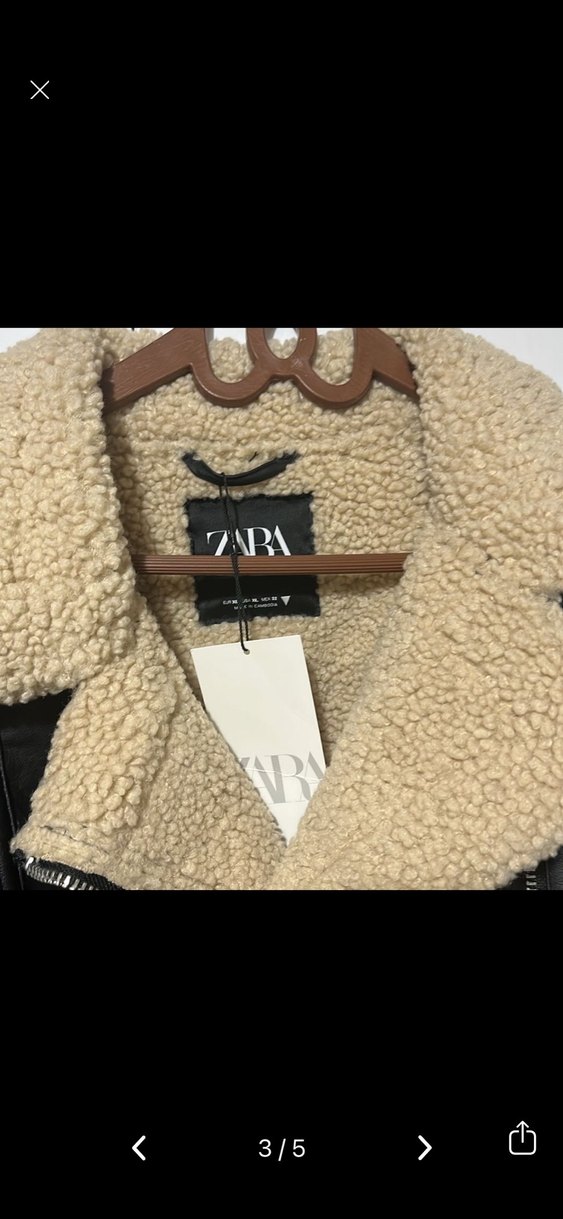 Kürk Detaylı Siyah Deri Ceket - Görsel 4