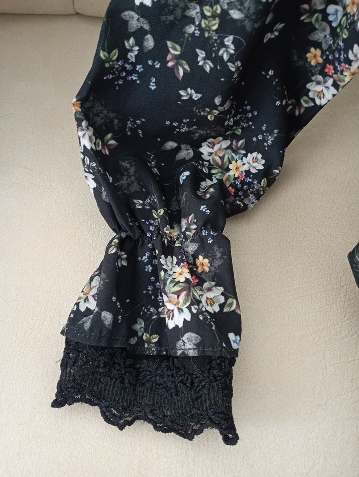 Çiçek Desenli Uzun Bohem Elbise - Görsel 3