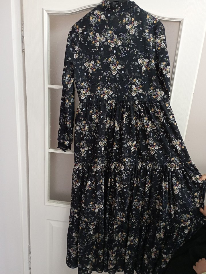 Çiçek Desenli Uzun Bohem Elbise - Görsel 2