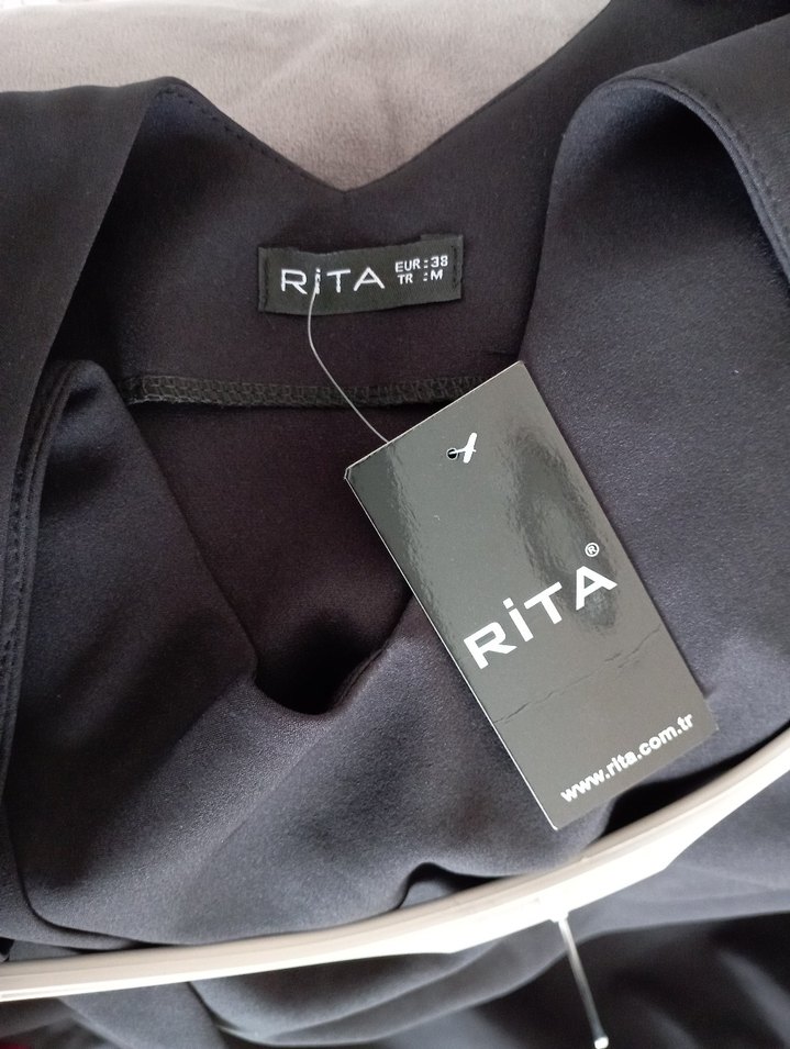 Siyah V Yakalı Drapeli Uzun Elbise - Görsel 2