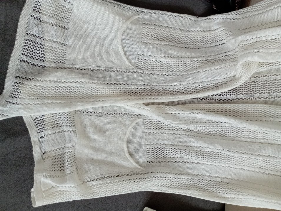 Beyaz Örgü Bohem Kadın Hırka - Görsel 3