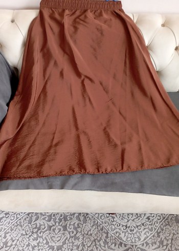 Kadın parlak Kahverengi Uzun etek - Görsel 2