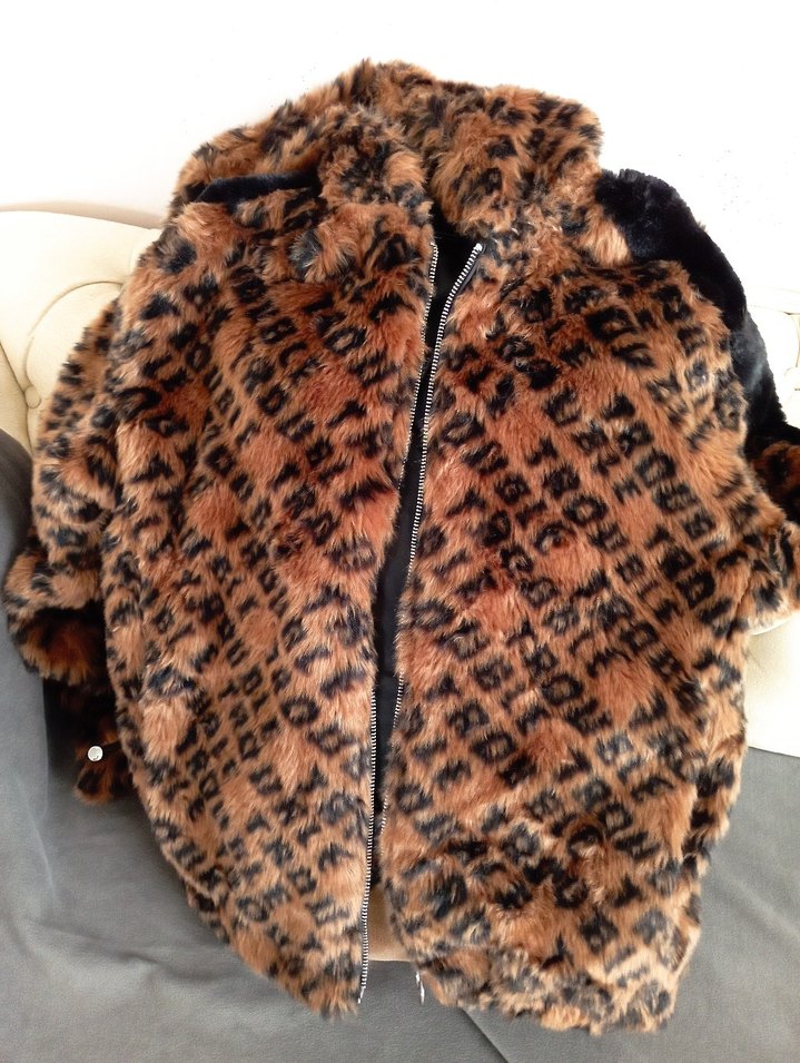 Kahverengi Leopar Desenli Kapüşonlu Kadın Peluş Ceket - Görsel 5