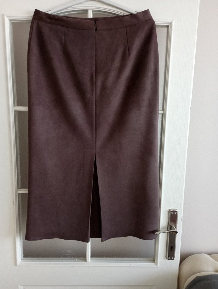 süet kumaş ceketli etek takim - Görsel 5