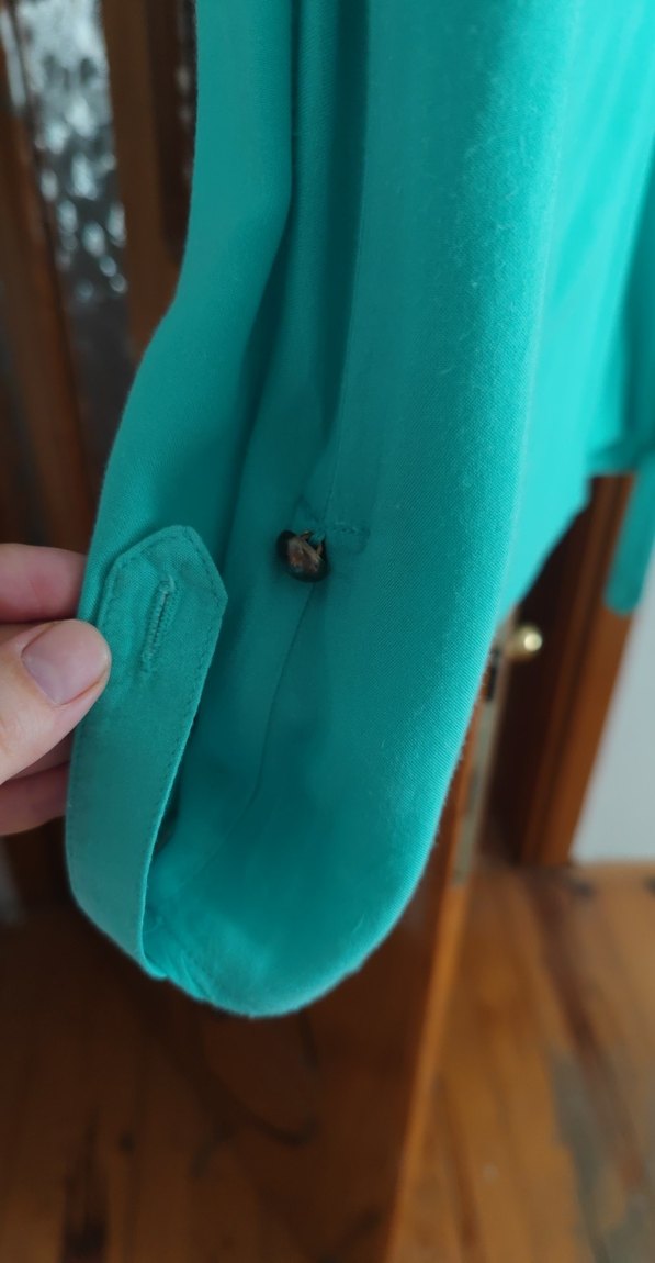 Düğmeli Turkuaz Kadın Gömlek - Görsel 2