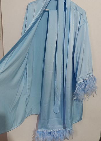 Mavi Bohem Uzun Kadın Sabahlık - Görsel 4