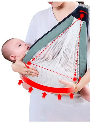 Pastel gri Bebek Taşıyıcı Sling - Görsel 2