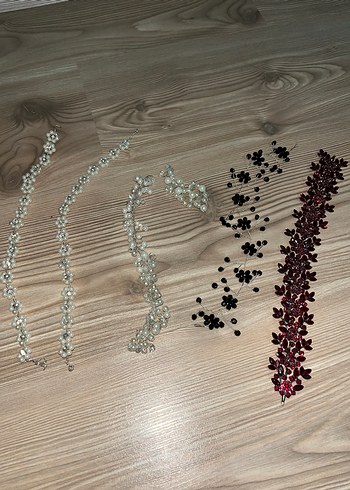 Diğer Boncuklu Bohem Saç Aksesuarları - Bordo ve İnci