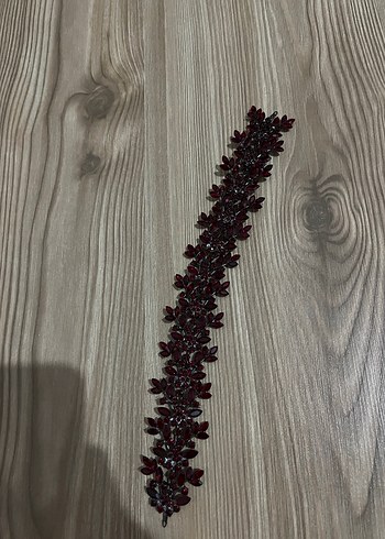 Beden bordo Renk Bordo Boncuk İşlemeli Bohem Saç Aksesuarı