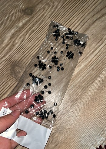 Beden Siyah Boncuklu Bohem Saç Aksesuarı