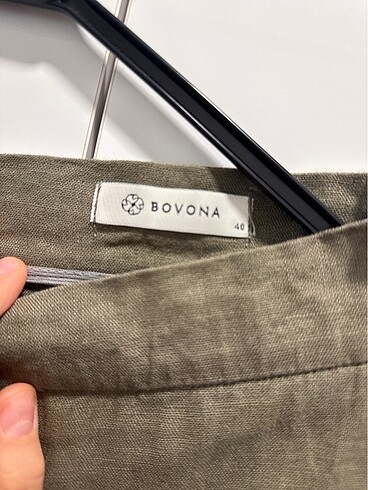 Keten yüksek bel pantalon - Görsel 3