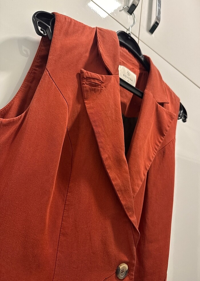 Kumaş yelek kremit rengi - Görsel 2