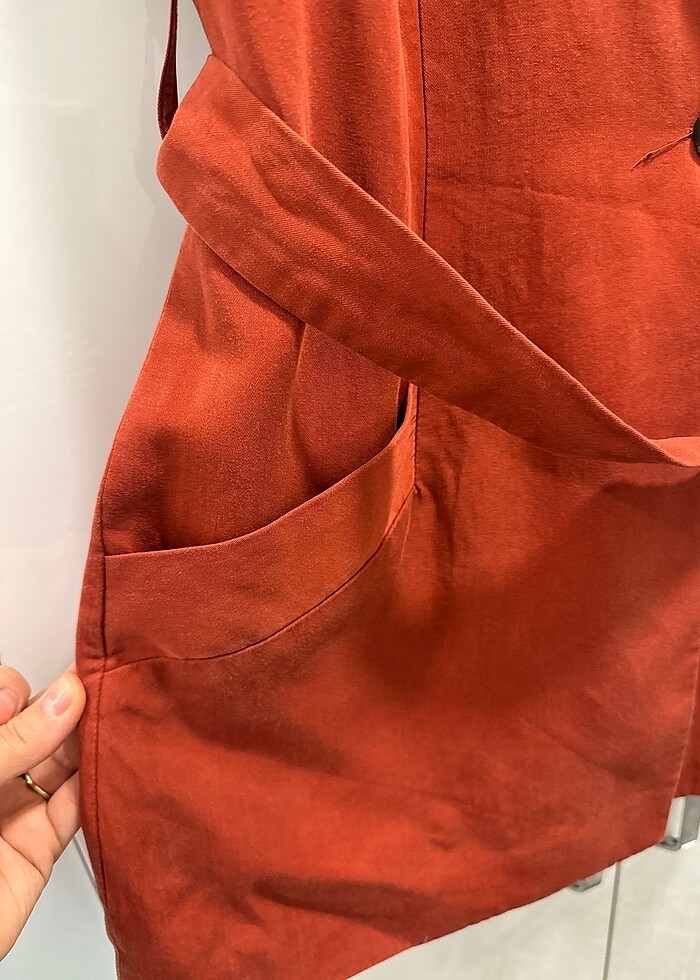 Kumaş yelek kremit rengi - Görsel 4