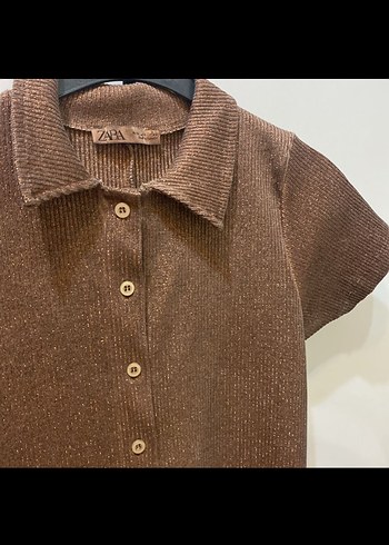 ZARA KAHVERENGİ SİMLİ ŞORT TULUM - Görsel 2