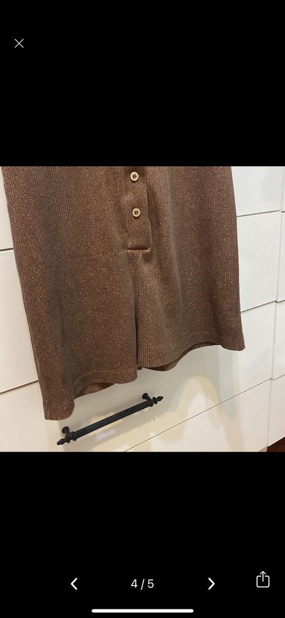 ZARA KAHVERENGİ SİMLİ ŞORT TULUM - Görsel 4