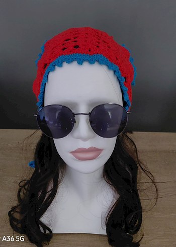 Renkli Örgü Bohem Kadın Tığ işi Bandana