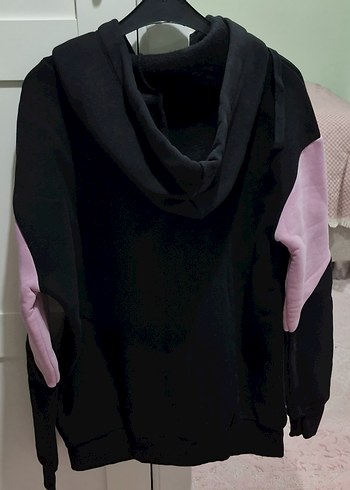 xs Beden siyah Renk Kapüşonlu, Uzun Kollu, Baskılı Kadın Sweatshirt