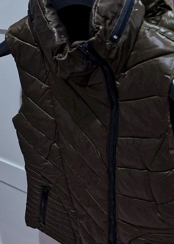 Koton Kahverengi Haki Fermuarlı Kadın Yelek - Görsel 3