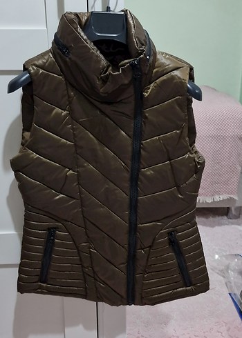 Koton Kahverengi Haki Fermuarlı Kadın Yelek - Görsel 2