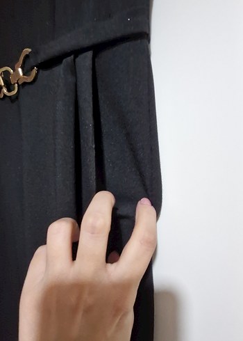 Siyah Kemerli Kadın Tulum - Görsel 4