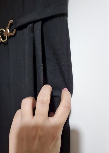 Siyah Kemerli Kadın Tulum - Görsel 5