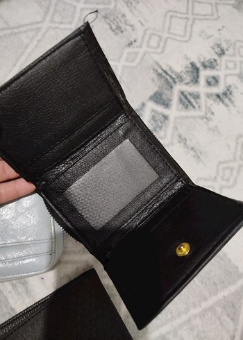 Gri Deri Fermuarlı Kadın Cüzdanı ve erkek cüzdanı - Görsel 2
