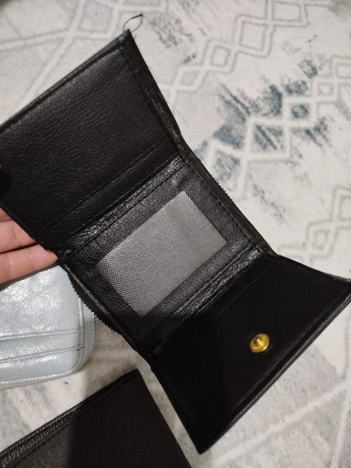 Gri Deri Fermuarlı Kadın Cüzdanı ve erkek cüzdanı - Görsel 2