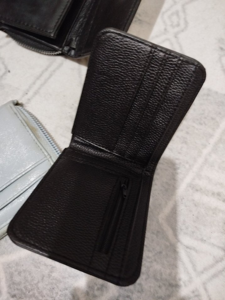 Gri Deri Fermuarlı Kadın Cüzdanı ve erkek cüzdanı - Görsel 3