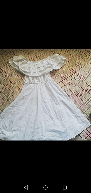 beyaz midi elbise