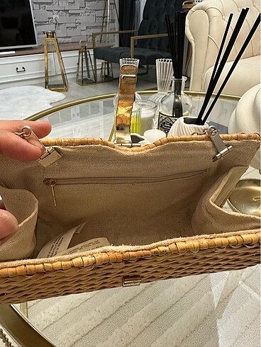  Beden Zara zincirli hasır çanta