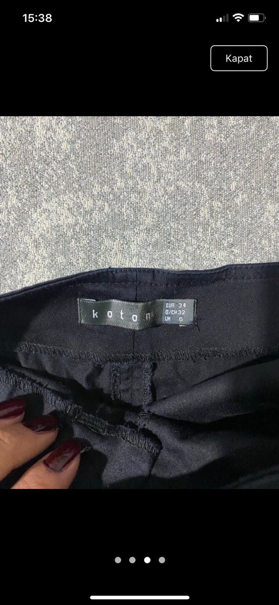 Düğmeli Siyah Midi Kot Etek - Görsel 2