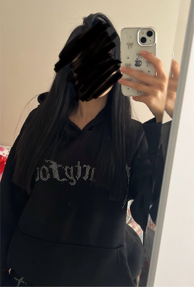 Siyah Payetli Gotik Kadın Esofman Takımı - Görsel 3