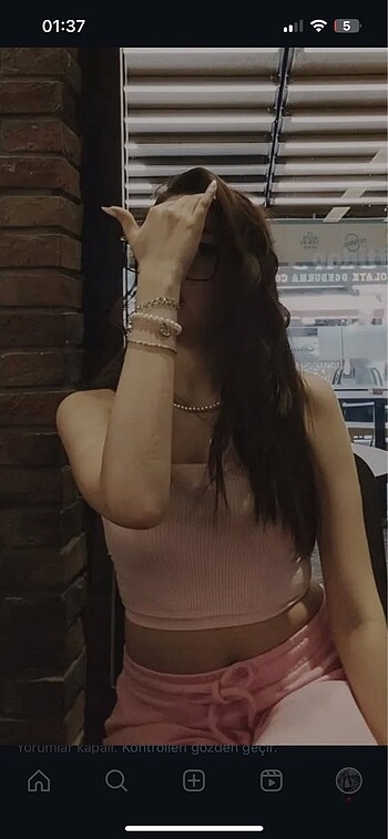 Pembe straplez crop