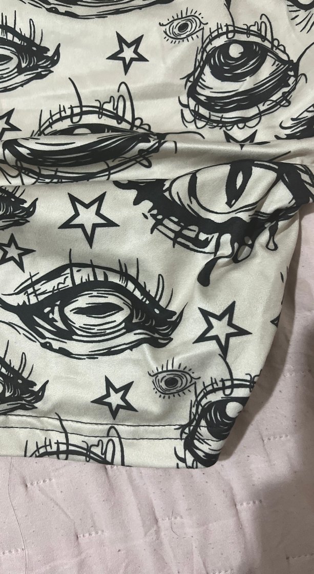 Göz Baskılı Straplez crop - Görsel 4