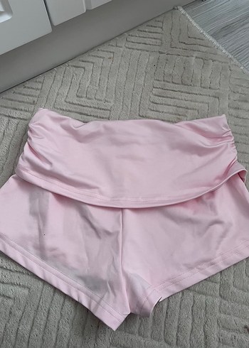 Pembe Pilili Kadın Mini Şort - Görsel 4