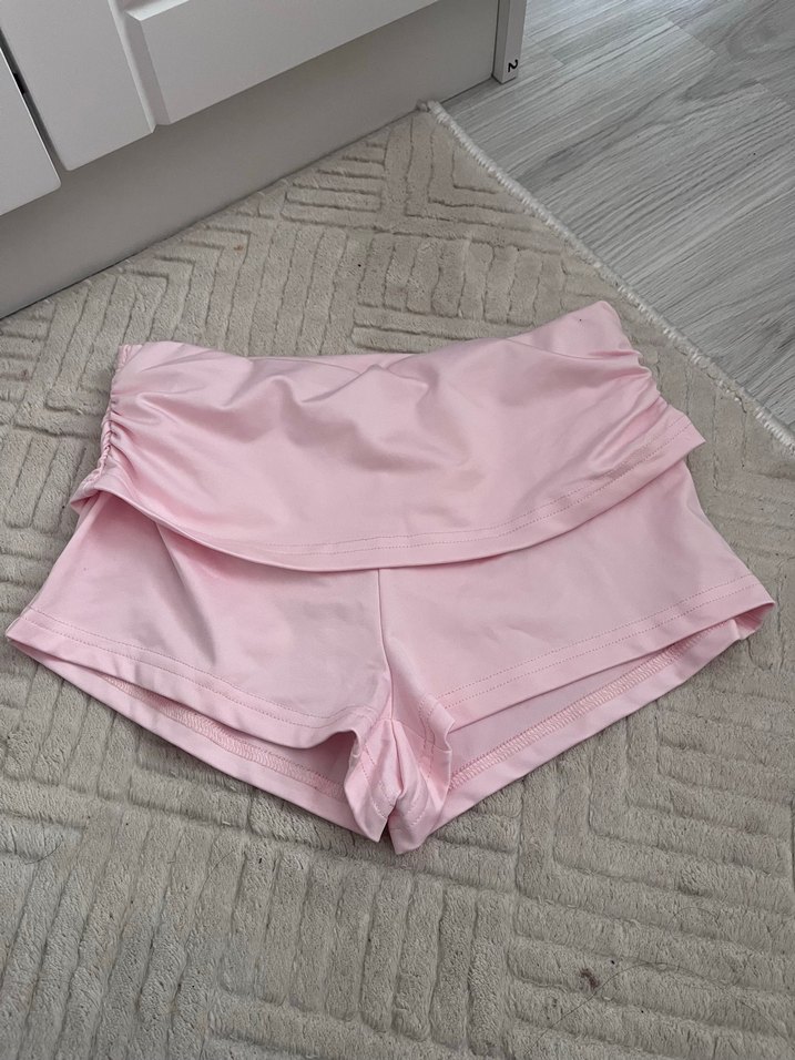 Pembe Pilili Kadın Mini Şort - Görsel 3