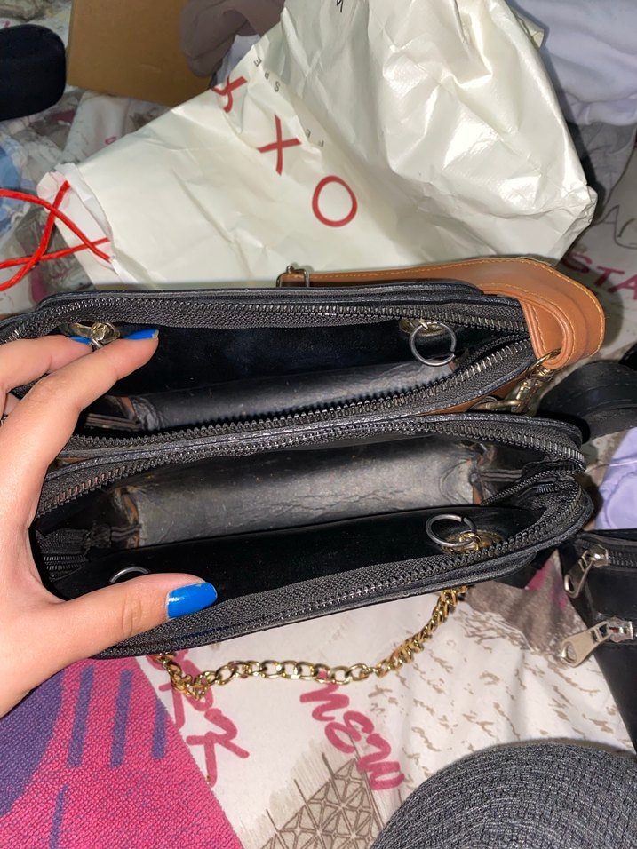 Zincir Detaylı Kahverengi Deri Kadın Çanta - Görsel 2