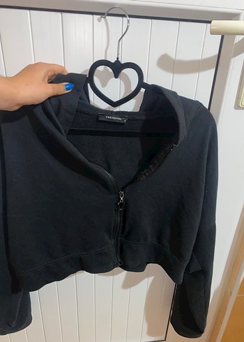 Fermuarlı Siyah Kadın crop ceket - Görsel 2