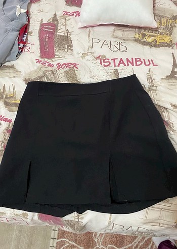 Siyah Pilili Mini Gotik şort etek - Görsel 3