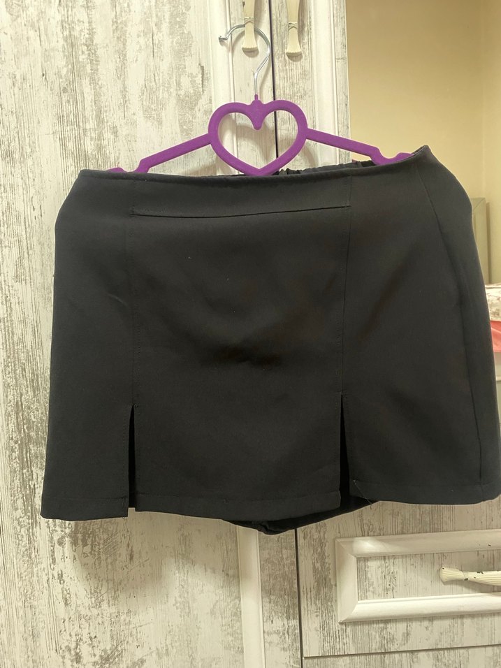 Siyah Pilili Mini Gotik şort etek - Görsel 2