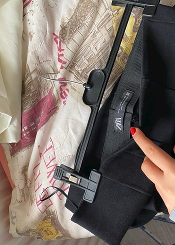 Siyah Midi Kadın İspanyol Paça Pantolon - Görsel 4