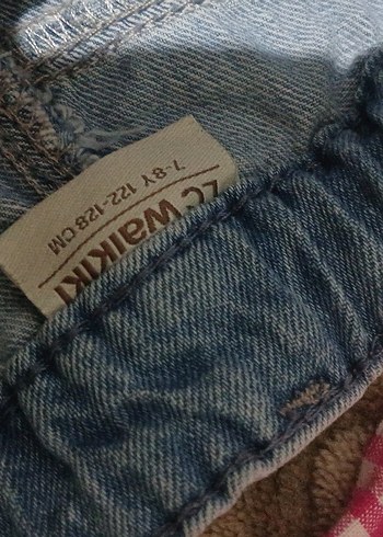 Kız Çocuk Pembe Düğmeli Gömlek ve kot etek - Görsel 4