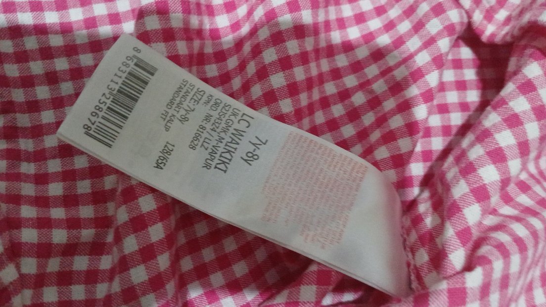 Kız Çocuk Pembe Düğmeli Gömlek ve kot etek - Görsel 5