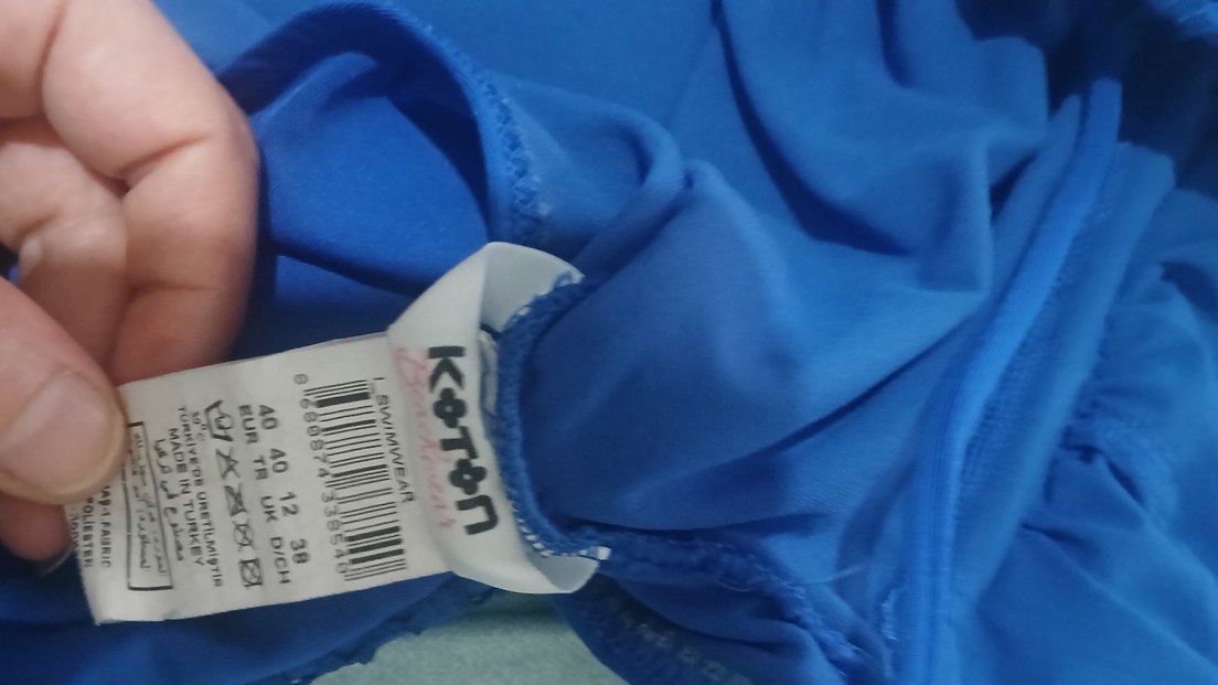 Mavi Dantel Detaylı Bohem Mini Mayo - Görsel 3